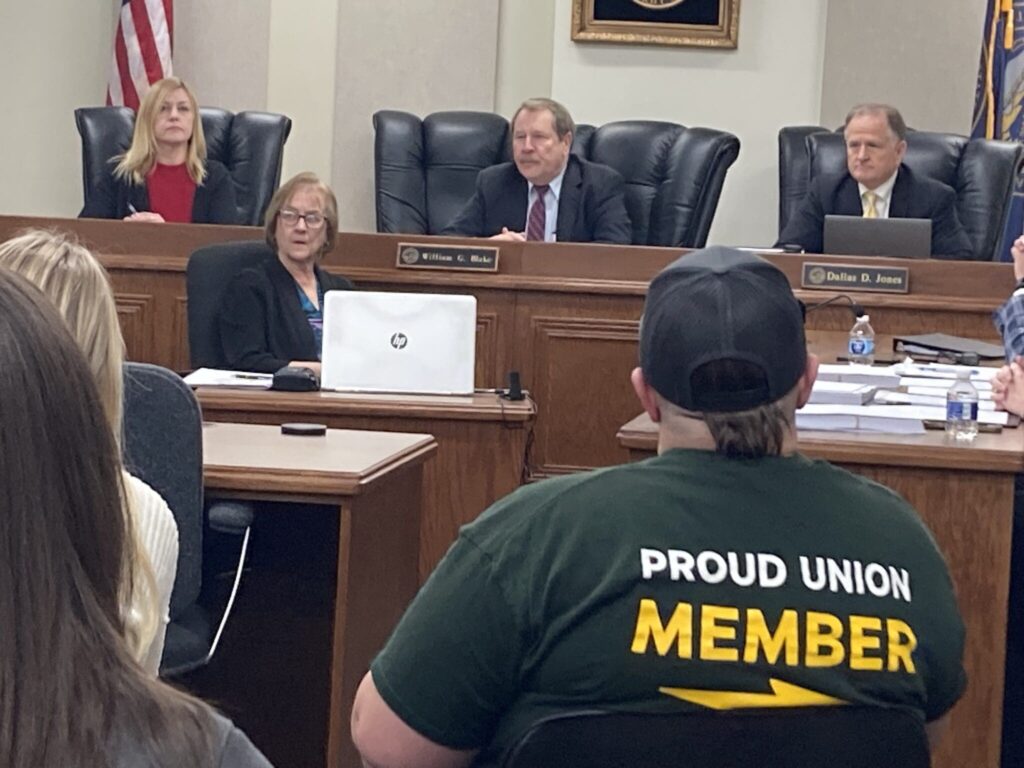 The Nebraska Commission of Industrial Relations - a state labor court - is shown here at a previous hearing related to Gov. Jim Pillen's order to end remote work. (Paul Hammel/Nebraska Examiner)