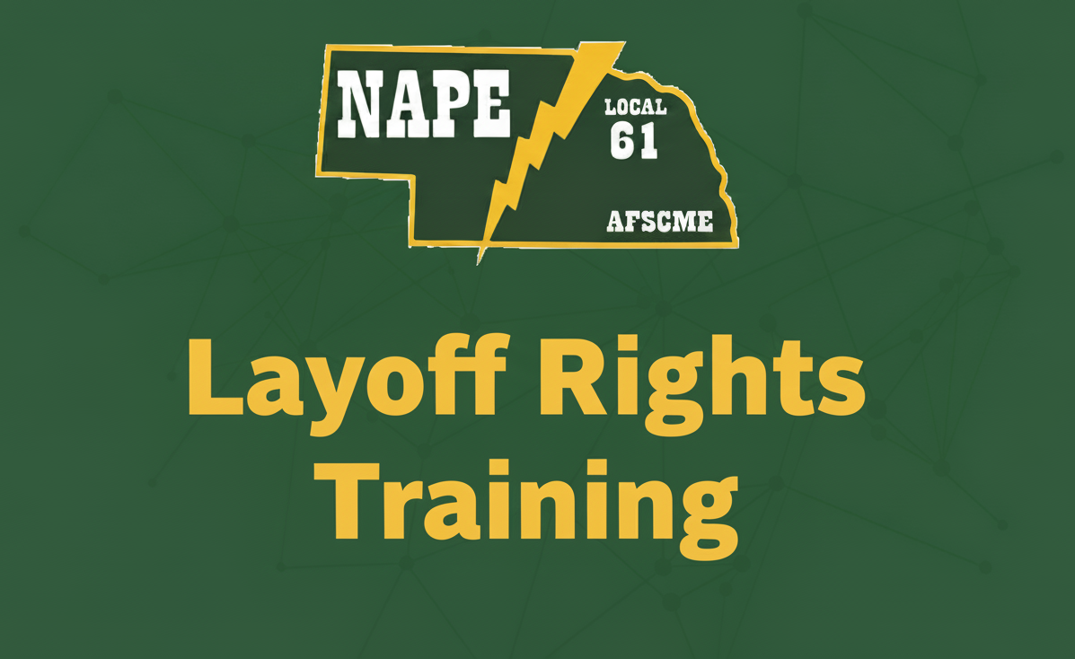 Layoff Rights Training to be Held in October & November - Nebraska ...